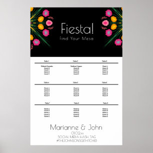 Tableau de placement de mariage Fiesta d'anniversa