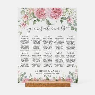 Tableau de placement de mariage Fleurs Florales Ro
