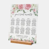 Tableau de placement de mariage Fleurs Florales Ro (Angle)