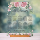 Tableau de placement de mariage Fleurs Florales Ro (Neutre)