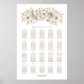 Tableau de placement de mariage floral blanc pour (Devant)
