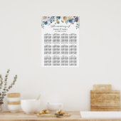 Tableau de placement de mariage floral bleu poussi (Cuisine)