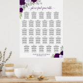 Tableau de placement de mariage floral Boho violet (Cuisine)