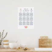 Tableau de placement de mariage floral nautique à (Cuisine)