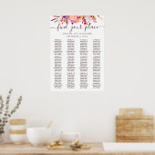 Tableau de placement de mariage floral rose aquare (Cuisine)