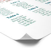 Tableau de placement de mariage floral rose vif (Coin)