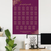 Tableau de placement de mariage Gold 29 Magenta Pl (Bureau à domicile)