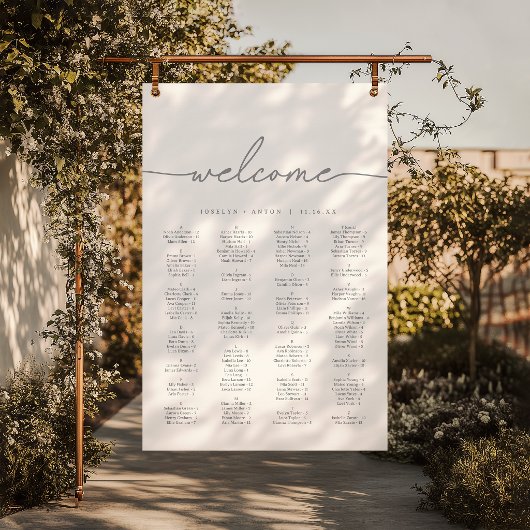 Tableau de placement de mariage gris chic calligra