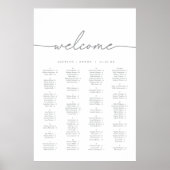 Tableau de placement de mariage gris chic calligra (Devant)