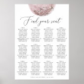 Tableau de placement de mariage Lune Rose Élégant (Devant)