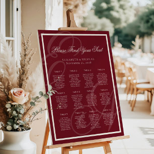 Tableau de placement de mariage Luxe Monogramme Ro