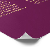 Tableau de placement de mariage Magenta Plum & Or (Coin)