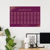 Tableau de placement de mariage Magenta Plum & Or (Bureau à domicile)