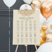Tableau de placement de mariage mandala or