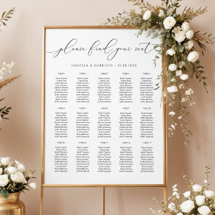 Tableau de placement de mariage minimaliste noir e