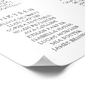 Tableau de placement de mariage noir et blanc Old (Coin)