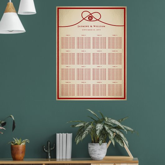 Tableau de placement de mariage Red Knot Double Ha (Salon 1)