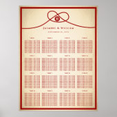 Tableau de placement de mariage Red Knot Double Ha (Devant)