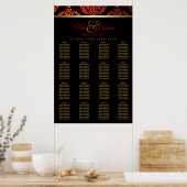 Tableau de placement de mariage Rouge Noir Or (Cuisine)