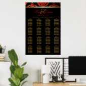 Tableau de placement de mariage Rouge Noir Or (Bureau à domicile)