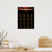 Tableau de placement de mariage Rouge Noir Or (Cuisine)