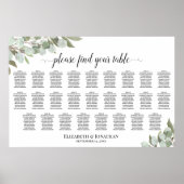Tableau de placement de mariage rustique eucalyptu (Devant)