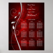 Tableau de placement de mariage Silver Leaf Deep R (Devant)