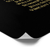 Tableau de placement de mariage simple or et noir (Coin)
