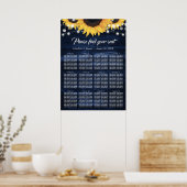 Tableau de placement de mariage tournesol bleu mar (Cuisine)