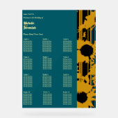 Tableau de placement de mariage tournesol sarcelle (Recto)