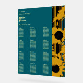 Tableau de placement de mariage tournesol sarcelle (Angle)