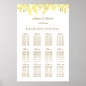Tableau de placement de mariage Yellow Mimosa (Devant)