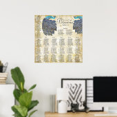 Tableau de placement de réception Couleurs Paon Pa (Bureau à domicile)