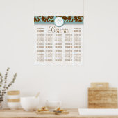 Tableau de placement de sièges en damas monogramme (Cuisine)