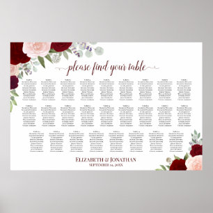 Tableau de placement des invités de mariage avec 2
