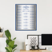 Tableau de placement des invités de mariage bleu e (Bureau à domicile)