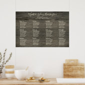 Tableau de placement des invités en bois foncé gra (Cuisine)