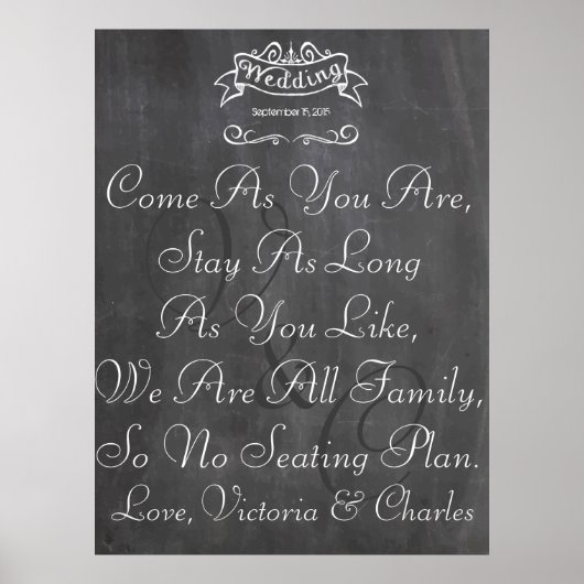 Tableau de placement des invités pour mariage vint (Devant)