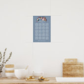Tableau de placement Dusty Blue Pink Floral pour 1 (Cuisine)