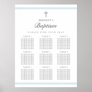 Tableau de placement élégant moderne pour baptême
