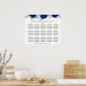 Tableau de placement floral bleu royal blanc argen (Cuisine)