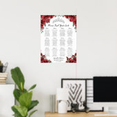 Tableau de placement floral rouge pour Quinceañera (Bureau à domicile)
