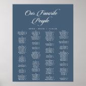 Tableau de placement imprimable bleu marine callig (Devant)