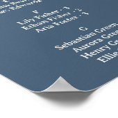 Tableau de placement imprimable bleu marine callig (Coin)