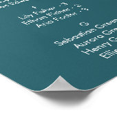 Tableau de placement imprimable bleu sarcelle Bohè (Coin)