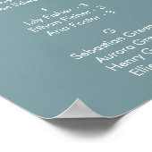 Tableau de placement imprimable sarcelle mer Bohèm (Coin)