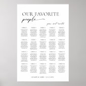 Tableau de placement moderne pour 20 tables (Devant)