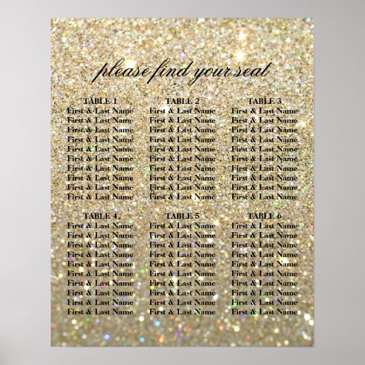 Tableau de placement - Or Pailleté Fab (Devant)