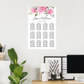 Tableau de placement Pink Hydrangea Floral 12 Tabl (Bureau à domicile)