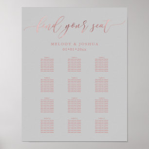 Tableau de placement PixDezines Faux Rose Gold Scr